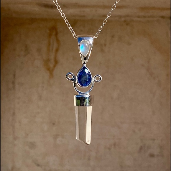 Kyanite & Crystal Quartz Necklace - Picture 12 of 15
